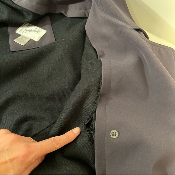 Jacqueline Ferrar Charcoal Double-Breasted Trench Coat Size Small - Picture 11 of 12